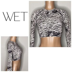 New. WET from L.A. Zebra rash guard. Small. Retails $108